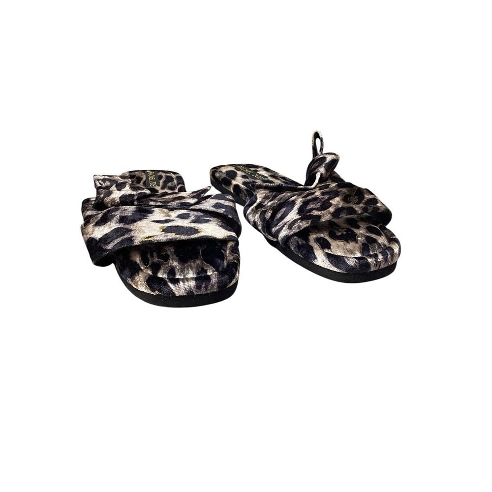 Rachel Zoe women's‎ leopard print velvet slipper slide sandals Sz.10